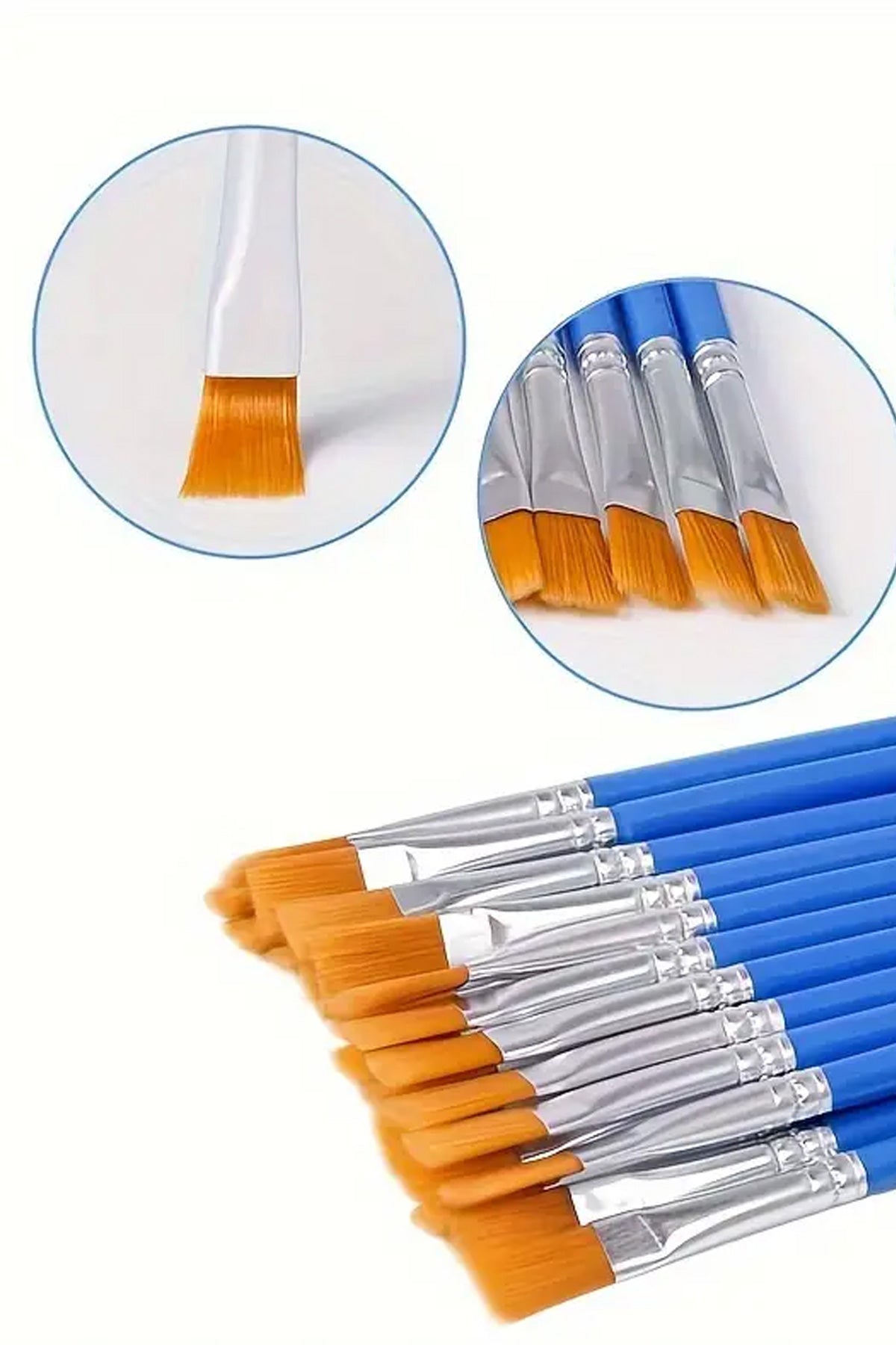 100’lü Düz Uçlu Akrilik Boya Fırçası Seti – Naylon Kıllı, Yağlı Boya, Suluboya, El işi Boyama İçin Çok Amaçlı - Indirimsepeti