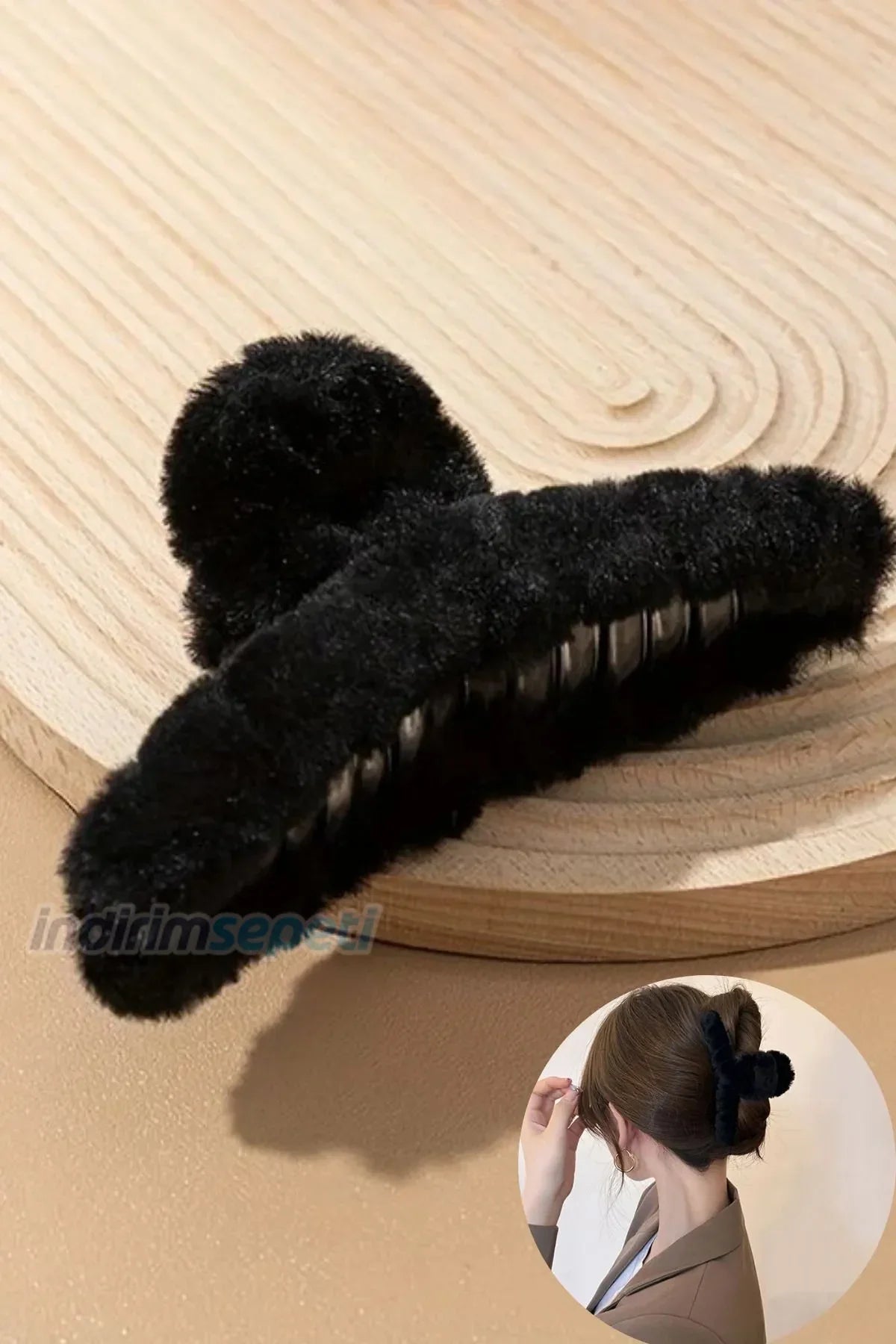 Kadın Pelüş XL Mandal Toka Tüylü Karışık Renk - Indirimsepeti