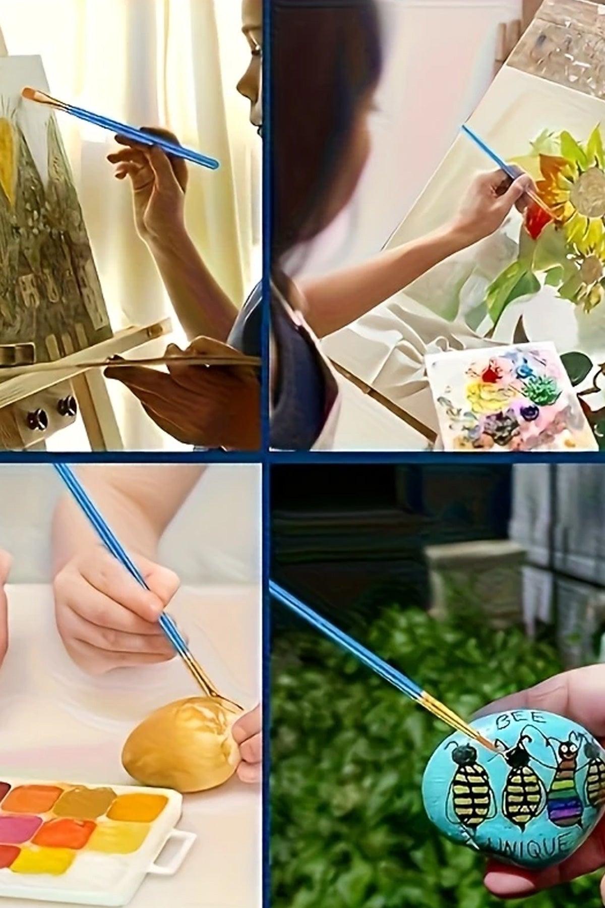 100’lü Düz Uçlu Akrilik Boya Fırçası Seti – Naylon Kıllı, Yağlı Boya, Suluboya, El işi Boyama İçin Çok Amaçlı - Indirimsepeti