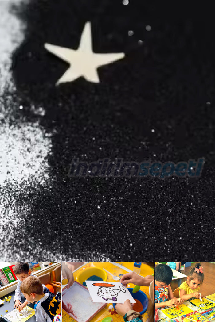 Renkli Kum Boyama Kumu 1000 Gram Siyah - Indirimsepeti