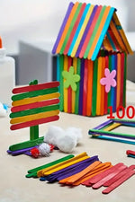 Renkli Dil Çubuğu Abeslang Dondurma Ağda Çubuğu 100 Adet Ahşap Dil Baskı Çubuğu Buzlu Şeker, Model Yapım ve El işi projeler Çubuğu