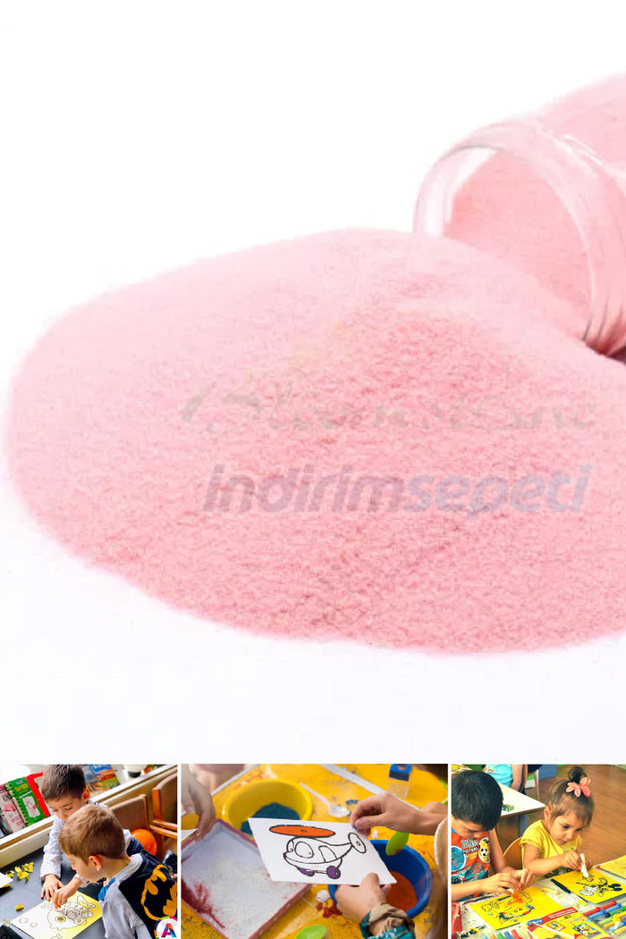 Renkli Kum Boyama Kumu 1000 Gram Açık Pembe - Indirimsepeti