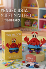 Bay Yengeç Usta Mini Lego Seti 135 - 140 Parça – Eğitici Yapboz Oyuncak Model Blok - indirimsepeti