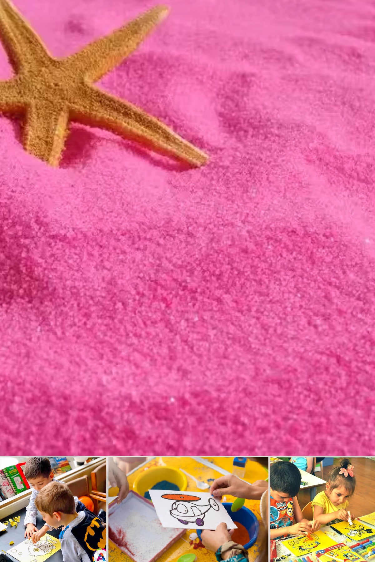 Renkli Kum Boyama Kumu 500 Gram Pembe - Indirimsepeti