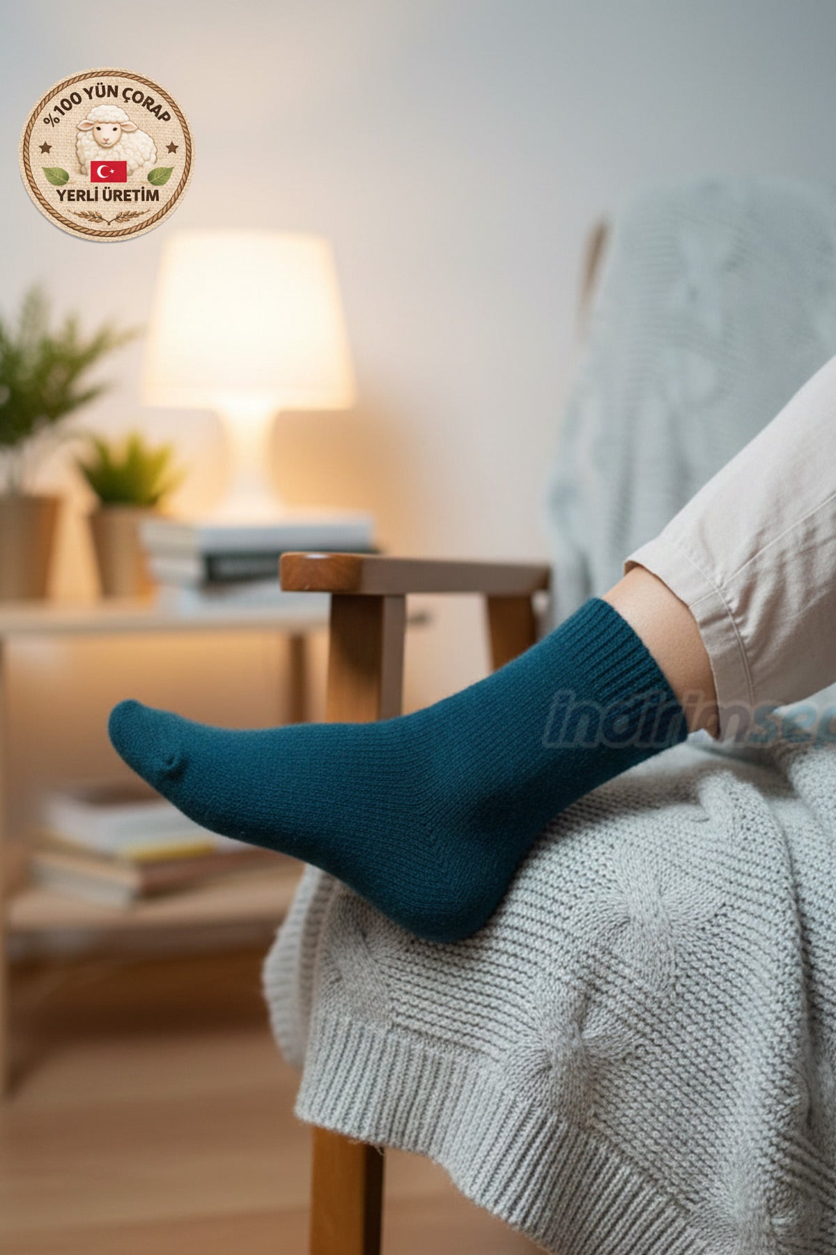 Koyu Petrol Yeşili Yün Patik Çorap 36–38 Kışın Ayakları Saran Sıcacık, Yumuşacık Konfor Kışlık