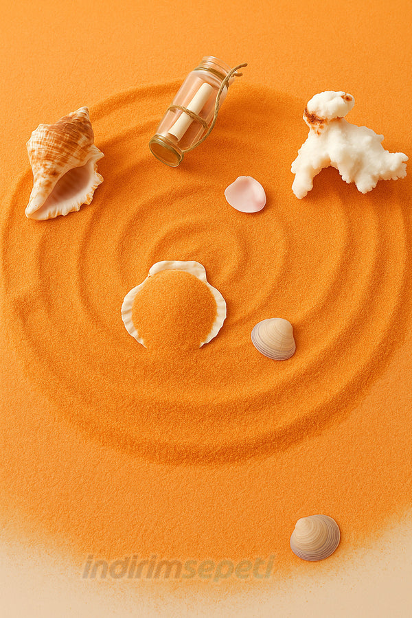 Turuncu Dekoratif Kum 500 Gr | Kuvars Hobi Kumu, Masa ve Vazo Dolgusu, Mini Sahne Dekoru