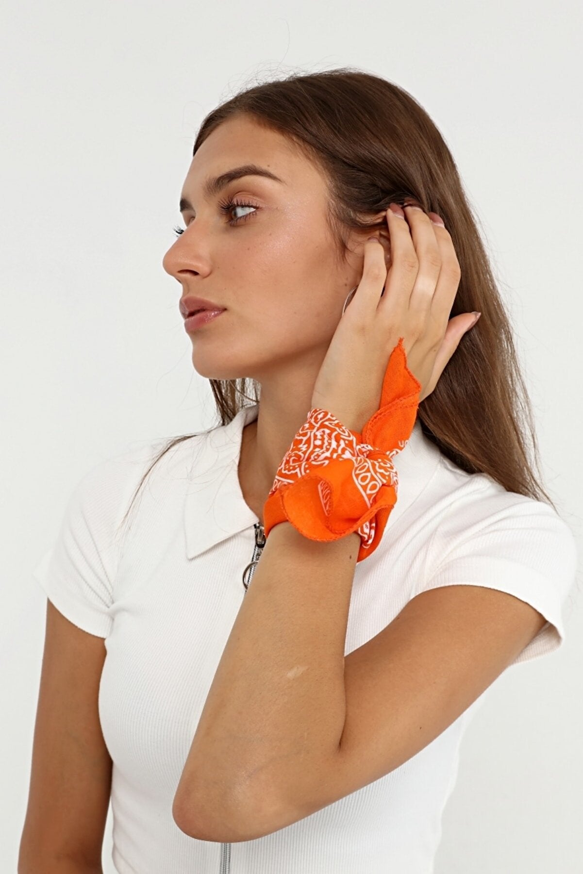 Bandana Etnik Desenli Bisiklet & Motosiklet Etkinlik Gezi Eğlence Pamuklu Turuncu - Indirimsepeti