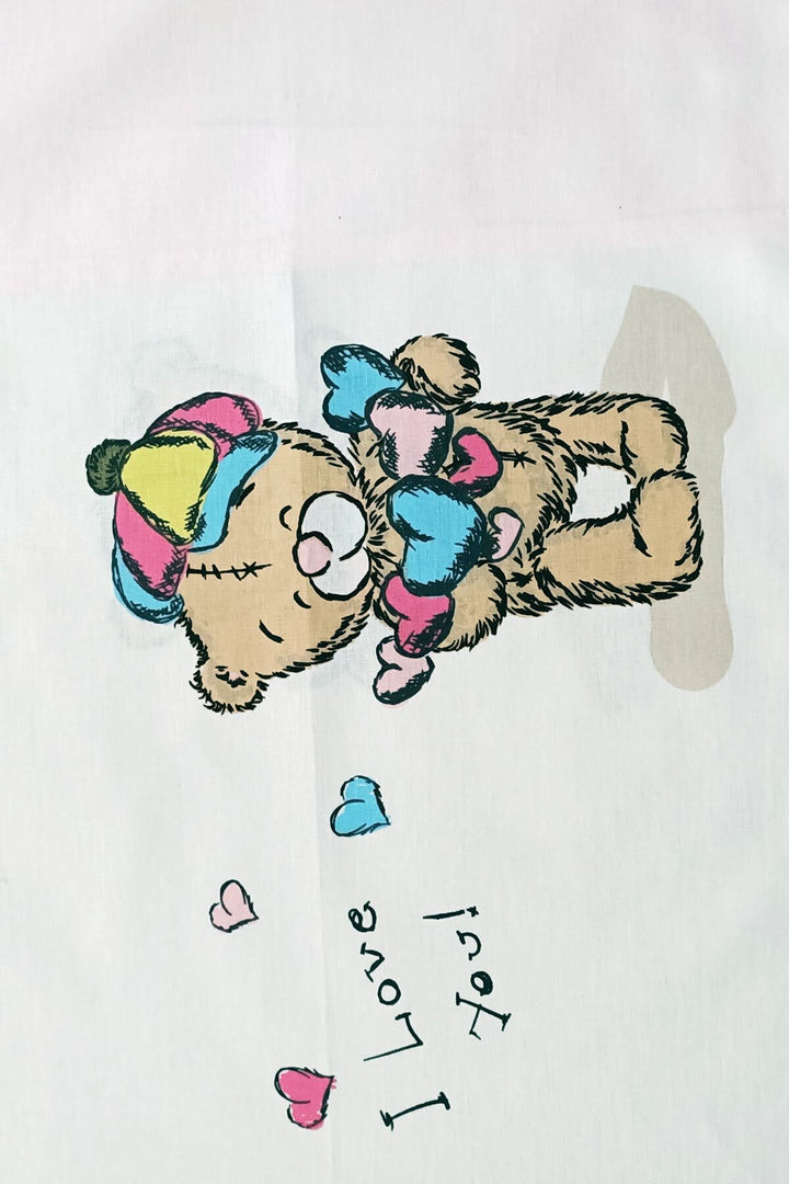 Bebek Çocuk Yastık Kılıfı 35x45 cm % 100 Pamuklu Kumaş Renkli Şapkalı Ayıcık Desenli - Indirimsepeti