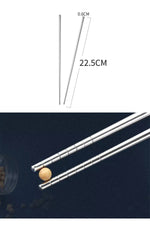 5 Çift Metal Chopstick Paslanmaz Çelik Çin Çubuğu Yemek Çubukları 10 Adet - Indirimsepeti