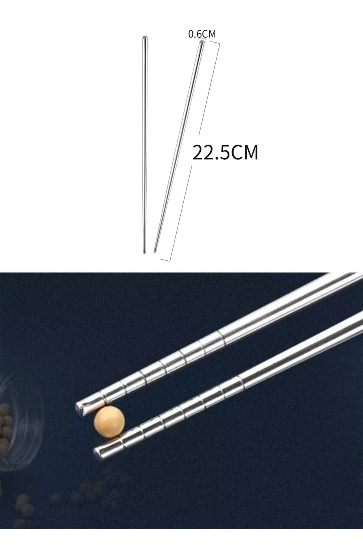 5 Çift Metal Chopstick Paslanmaz Çelik Çin Çubuğu Yemek Çubukları 10 Adet - Indirimsepeti