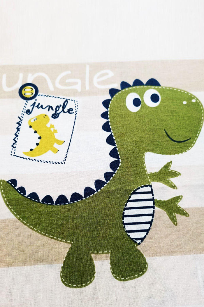 Bebek Çocuk Yastık Kılıfı 35x45 cm % 100 Pamuklu Kumaş Renkli Minik Dinazor - Indirimsepeti