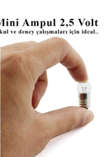 Mini Ampul 2,5 Volt 10 Adet 1 Paket Küçük Elektrik Deney Ampulü 2.5 v Okul Sınıf Elektrik Devre Dene - indirimsepeti