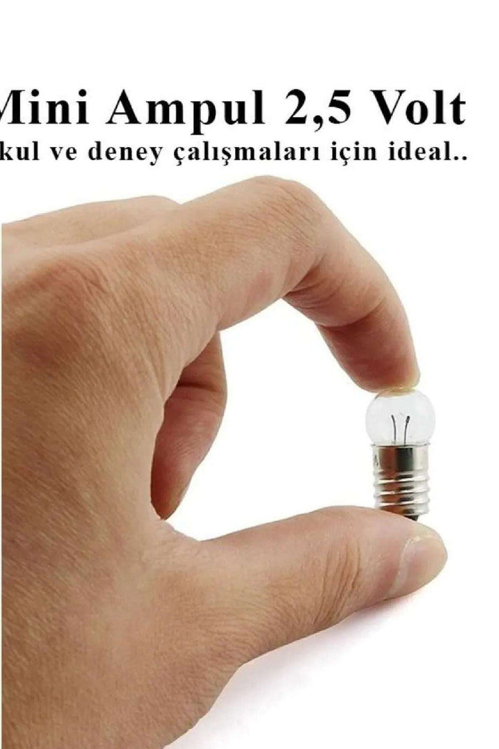 Mini Ampul 2,5 Volt 10 Adet 1 Paket Küçük Elektrik Deney Ampulü 2.5 v Okul Sınıf Elektrik Devre Dene - Indirimsepeti