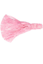 Dantelli Tül Saç Bandı Bandanası Bahar ve Yaz Boho Stili, Lastikli Esnek Plaj Açık Pembe - Indirimsepeti