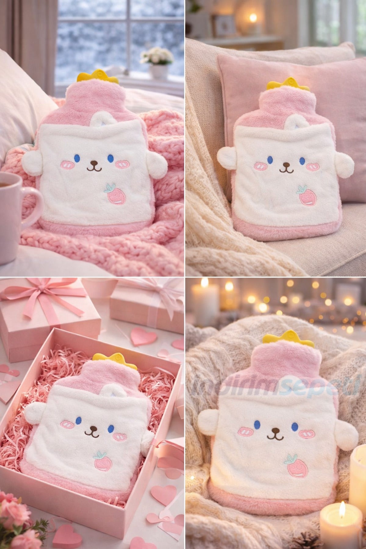 Peluş Sıcak Su Torbası 2000 ml – Farklı Sevimli Modeller, Yumuşak Kılıf, Uzun Süre Isı Koruma