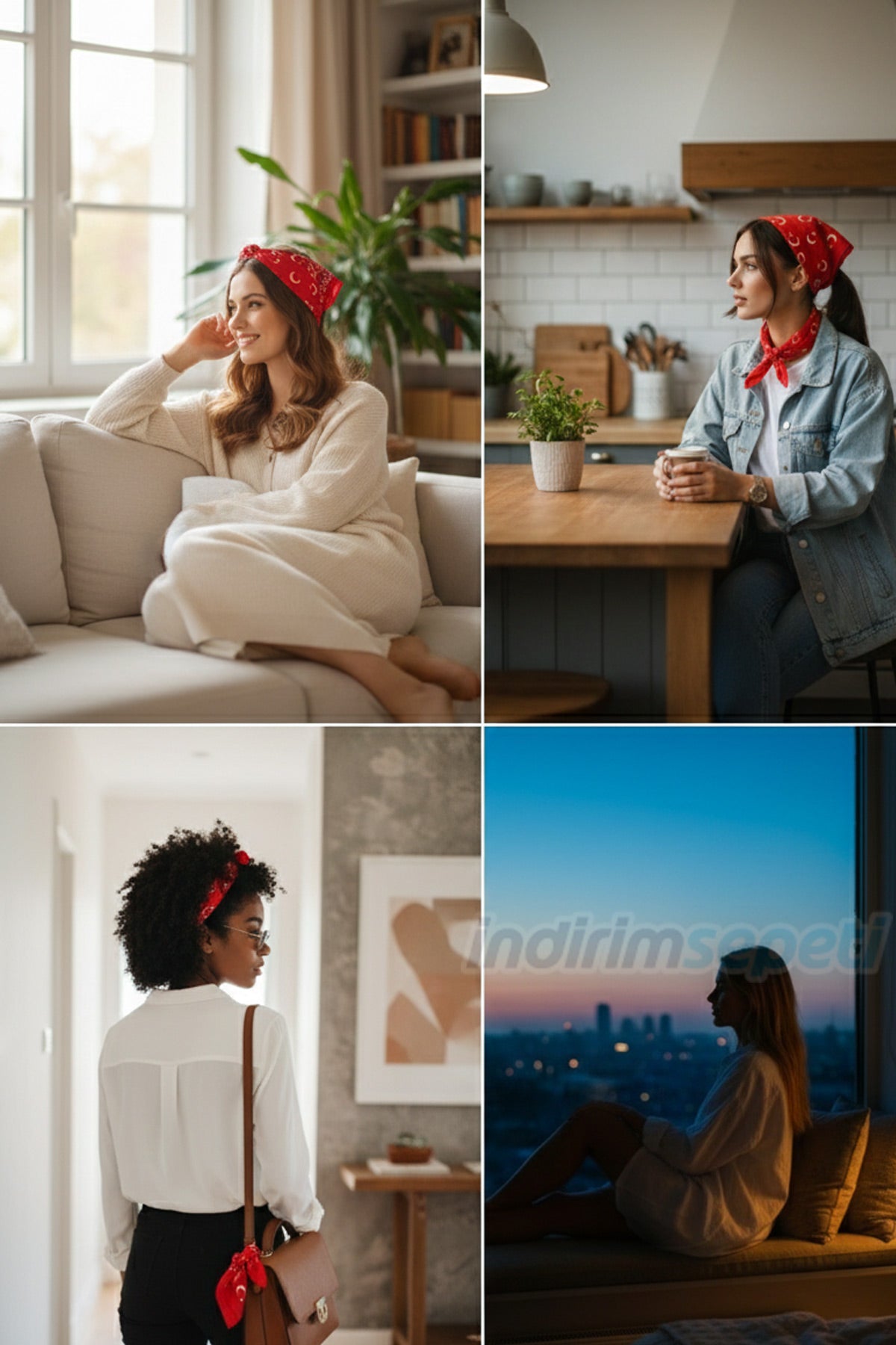 Ayyıldız Türk Bayrağı Temalı Pamuk Kumaş Fular - Kırmızı Bandana - 23 Nisan, 29 Ekim, 19 Mayıs