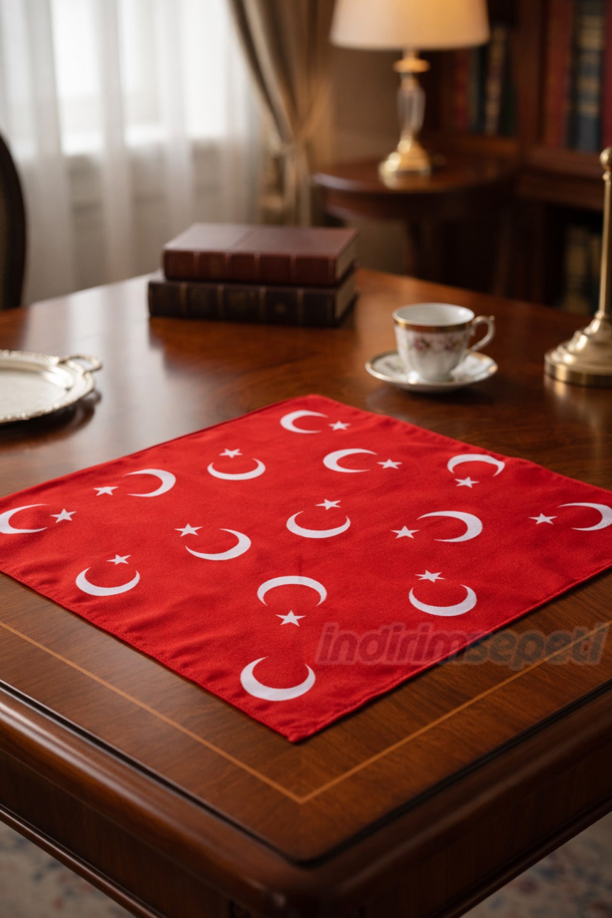 Ayyıldız Türk Bayrağı Temalı Pamuk Kumaş Fular - Kırmızı Bandana - 23 Nisan, 29 Ekim, 19 Mayıs