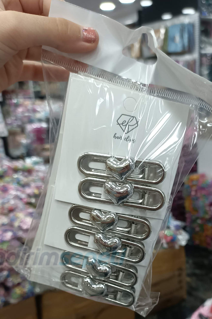 Toka Oval Kalpli Y2K Toka Seti Hair Clips Sevimli Saç Aksesuarı Paslanmaz Çelik - Indirimsepeti