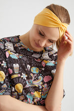 Çapraz Makyaj Yıkama Deniz Sahil Gezi Saç Bandı Ter Saç Bant Penye Hardal - Indirimsepeti