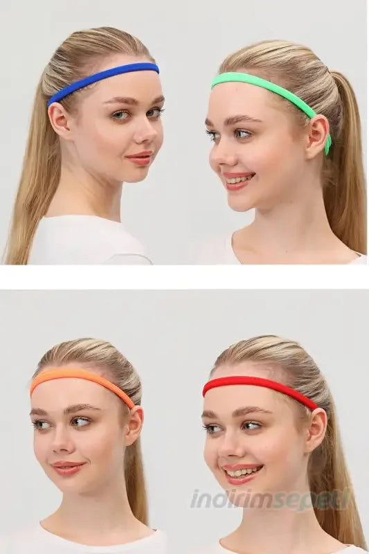 4 Adet Sporcu Saç Yoga Havlu Bant Sporcu Bandı Farklı Renk - Indirimsepeti