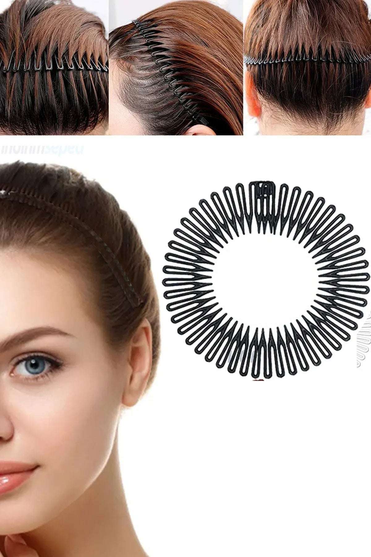 Saç Şekillendirici Tam Daire Esnek Tarak Saç Çember Bandı Klips Hairband Yüz Yıkama Aksesuar - indirimsepeti