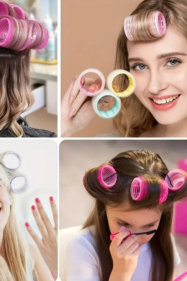 6 lı Geniş Saç Bukle Bigudi Kendi Tutuşlu Isı Olmayan Rulo Saç Bukle Maşası  Saç kıvırma aleti