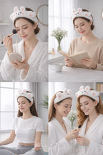 Tavşan Figürlü Peluş Makyaj Saç Bandı – Yumuşak, Esnek ve Cilt Dostu Saç Toplayıcı 1 Adet