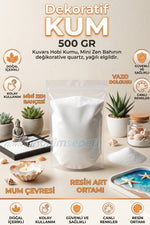 Sanatsal Boyama Kumu – 500 gr Beyaz Kuvars Akrilik Doku ve Resin Art Kum, Yüksek Kalite Dekoratif Kum