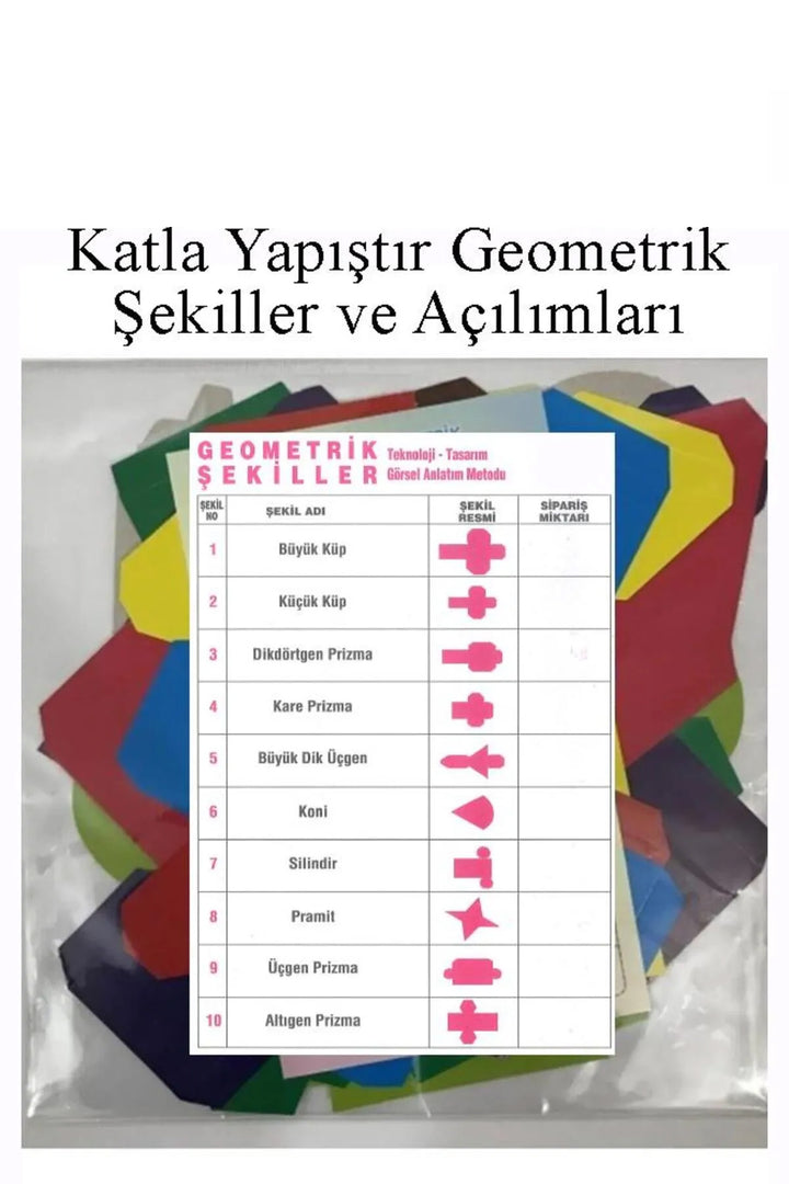 Katla Yapıştır Geometrik Şekiller ve Açılımları Seti 1 Paket Geometrik Cisimler - Indirimsepeti