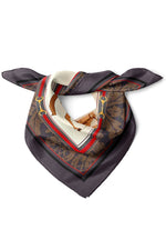 Binicilik Temalı At Figürlü Saten Kare Fular & Bandana 50x50 cm Stil At Motifli