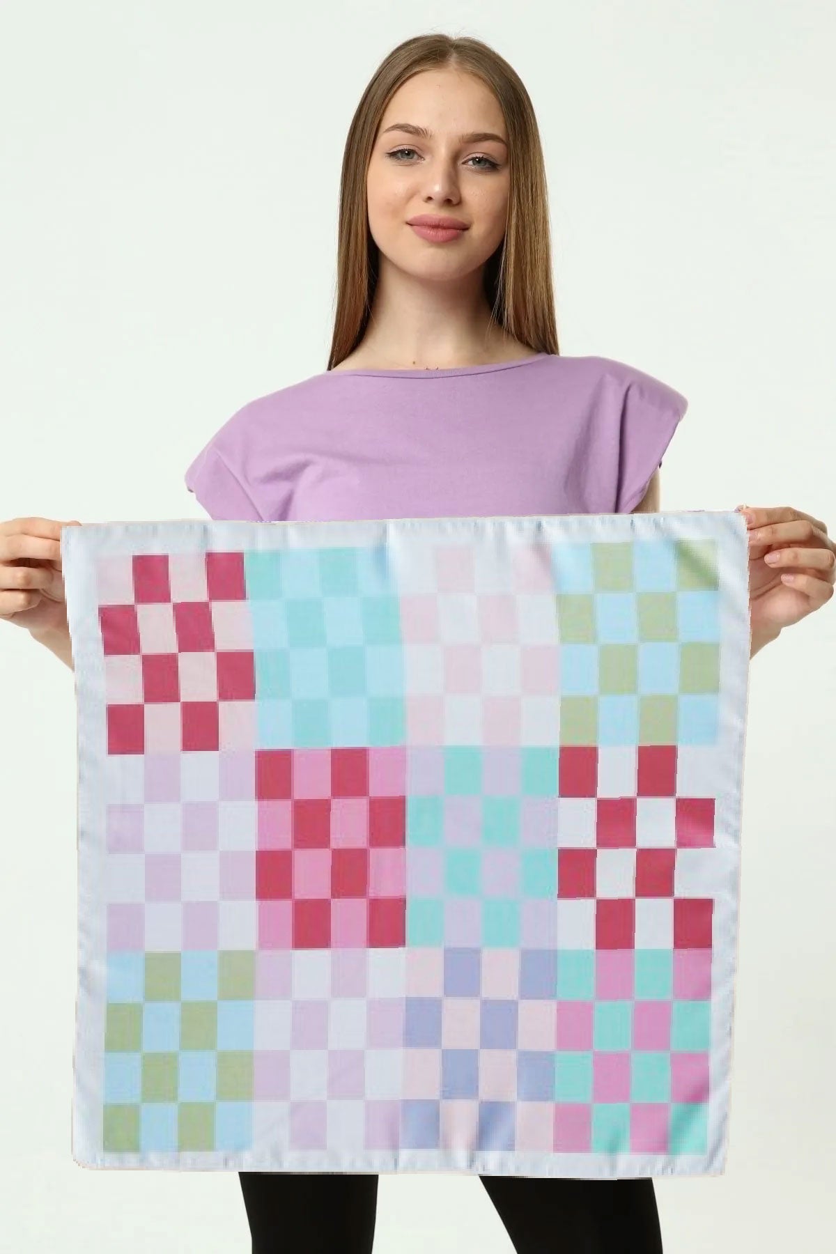 Fular Bandana Ekosel Desenli Rayon Viskon Saten - Indirimsepeti