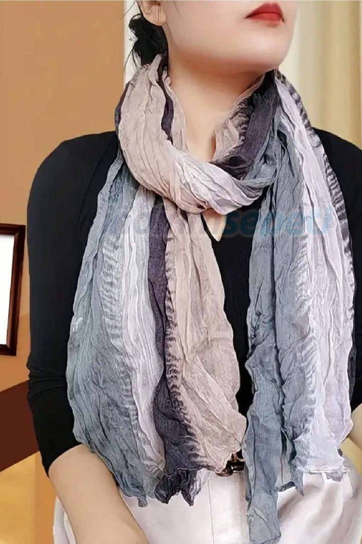 Fular Trend Viskon Degrade Şal Eşarp, Buruşuk Şal Atkı Fular Açık Renk 1 Adet - Indirimsepeti