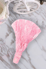 Dantelli Tül Saç Bandı Bandanası Bahar ve Yaz Boho Stili, Lastikli Esnek Plaj Açık Pembe - Indirimsepeti