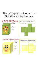 Katla Yapıştır Geometrik Şekiller ve Açılımları Seti 1 Paket Geometrik Cisimler - indirimsepeti