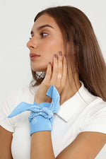 Etnik Desenli Bandana Fular %100 Pamuklu Saç Aksesuar Açık Mavi - Indirimsepeti