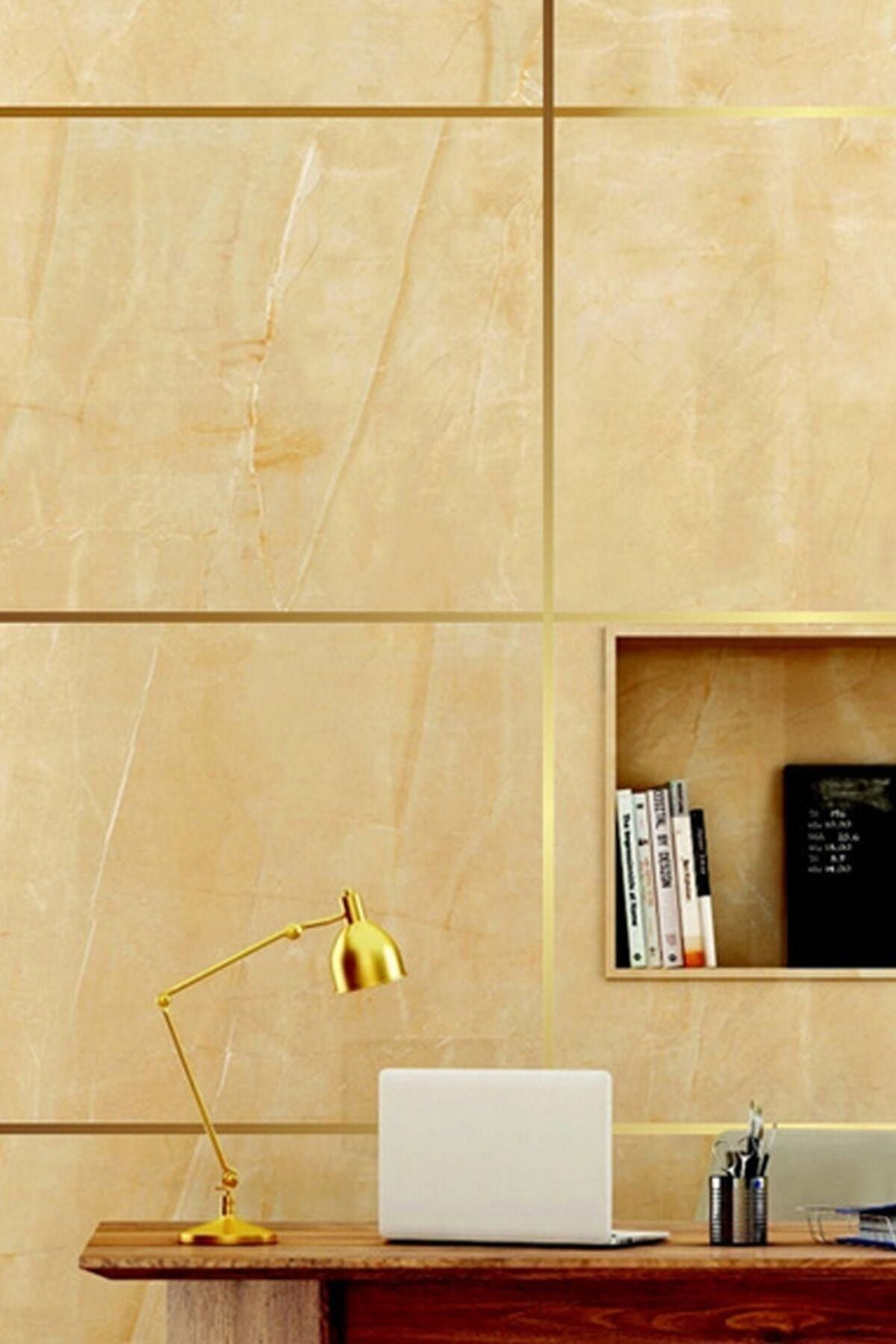 Fayans Arası Şerit Dekoratif Yapışkan Dekor Su Geçirmez Sızdırmaz Altın Bant Kaplama - Indirimsepeti