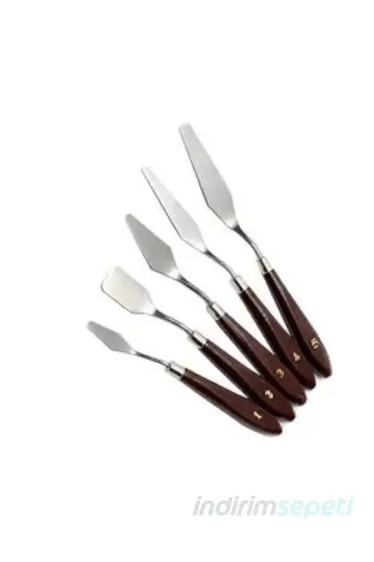 5 Li Metal Spatula Seti Spatul Akrilik Yağlı Boya Hobi Çalışmaları - Indirimsepeti