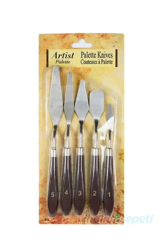 5 Li Metal Spatula Seti Spatul Akrilik Yağlı Boya Hobi Çalışmaları - Indirimsepeti