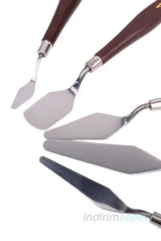 5 Li Metal Spatula Seti Spatul Akrilik Yağlı Boya Hobi Çalışmaları - Indirimsepeti