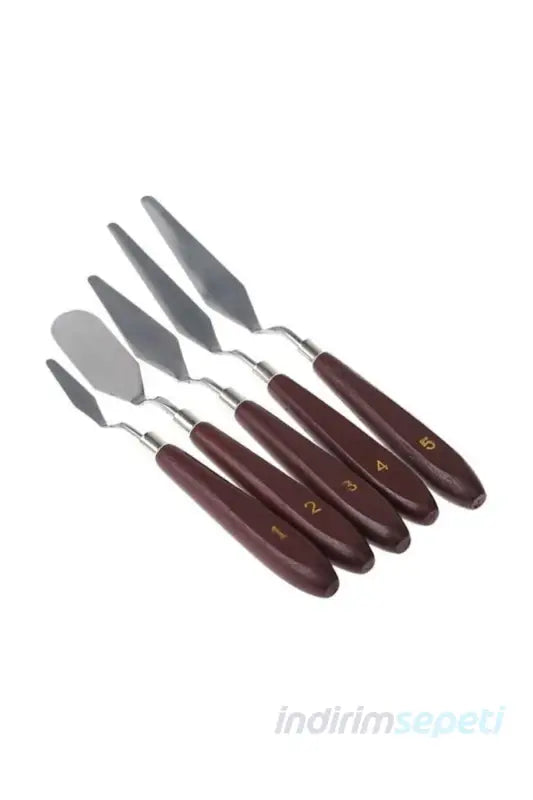5 Li Metal Spatula Seti Spatul Akrilik Yağlı Boya Hobi Çalışmaları
