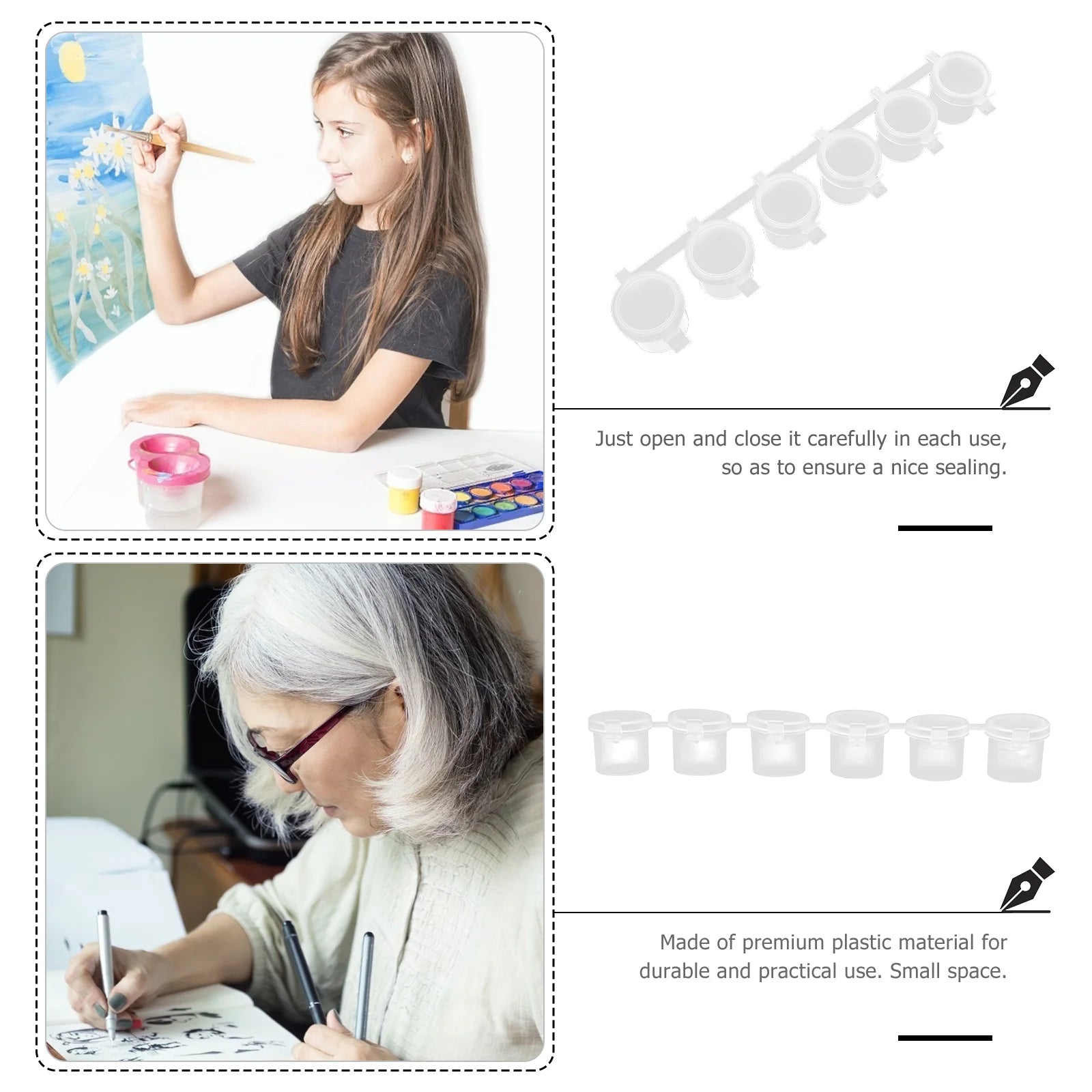 Boş Boya Kutusu 8'li Set – 10ml cc Şeffaf Kapaklı Pratik Boya Saklama Kabı | Yaz Sanat Etkinlikleri  10x 6lı Set - Indirimsepeti