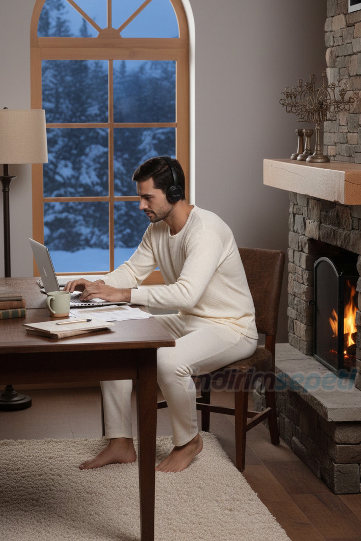 Erkek Merinos Yünü Termal Alt İçlik – Doğal Sıcak Tutan, Esnek ve Konforlu Kışlık İçlik