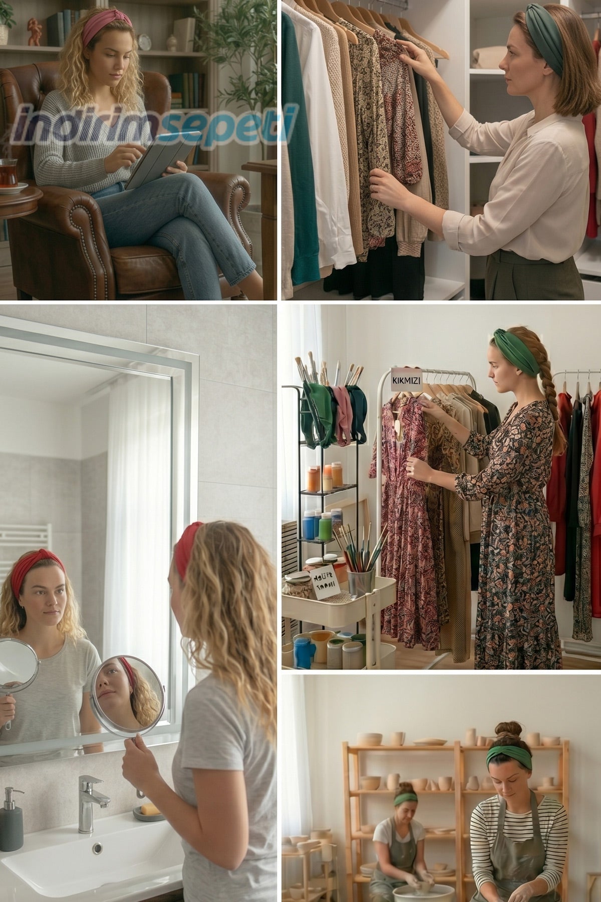 Lastikli Bandana 3’lü Set Pamuklu Esnek Saç Bandı – Model 13 Makyaj ve Cilt Bakım Bandana Kırmızı,Gül Kurusu,Çağla Yeşil - indirimsepeti