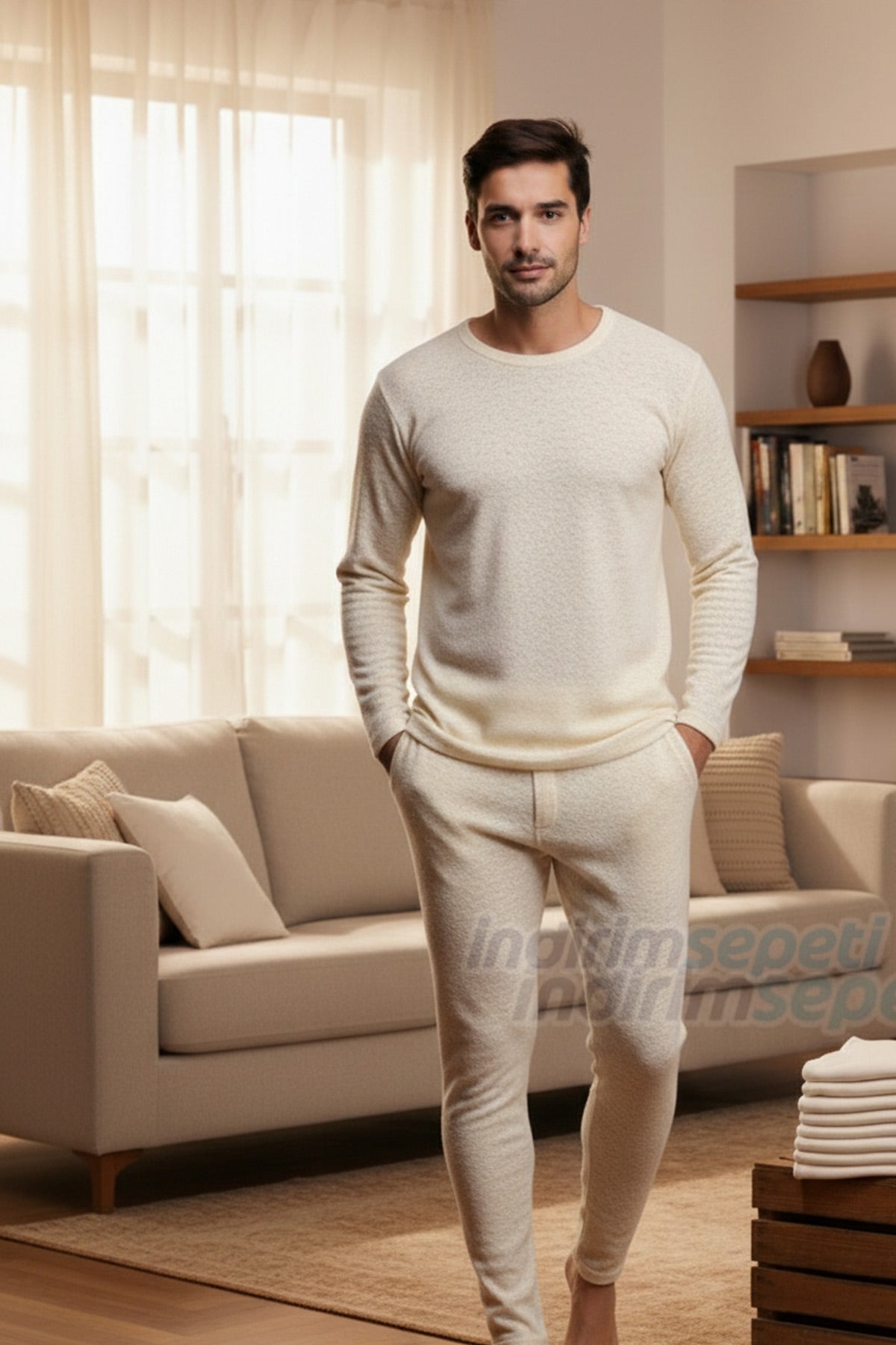 Erkek Merinos Yünü Termal Alt İçlik – Doğal Sıcak Tutan, Esnek ve Konforlu Kışlık İçlik
