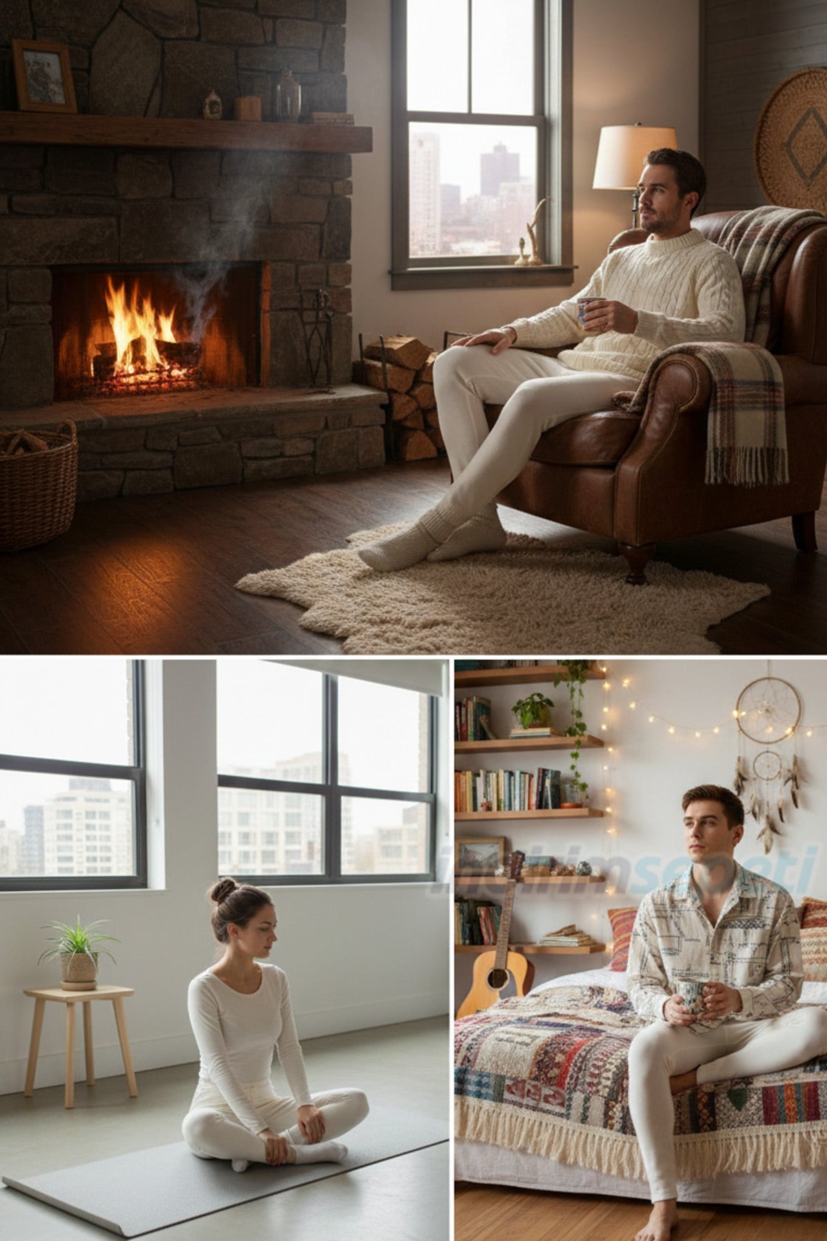 Erkek Merinos Yünü Termal Alt İçlik – Doğal Sıcak Tutan, Esnek ve Konforlu Kışlık İçlik