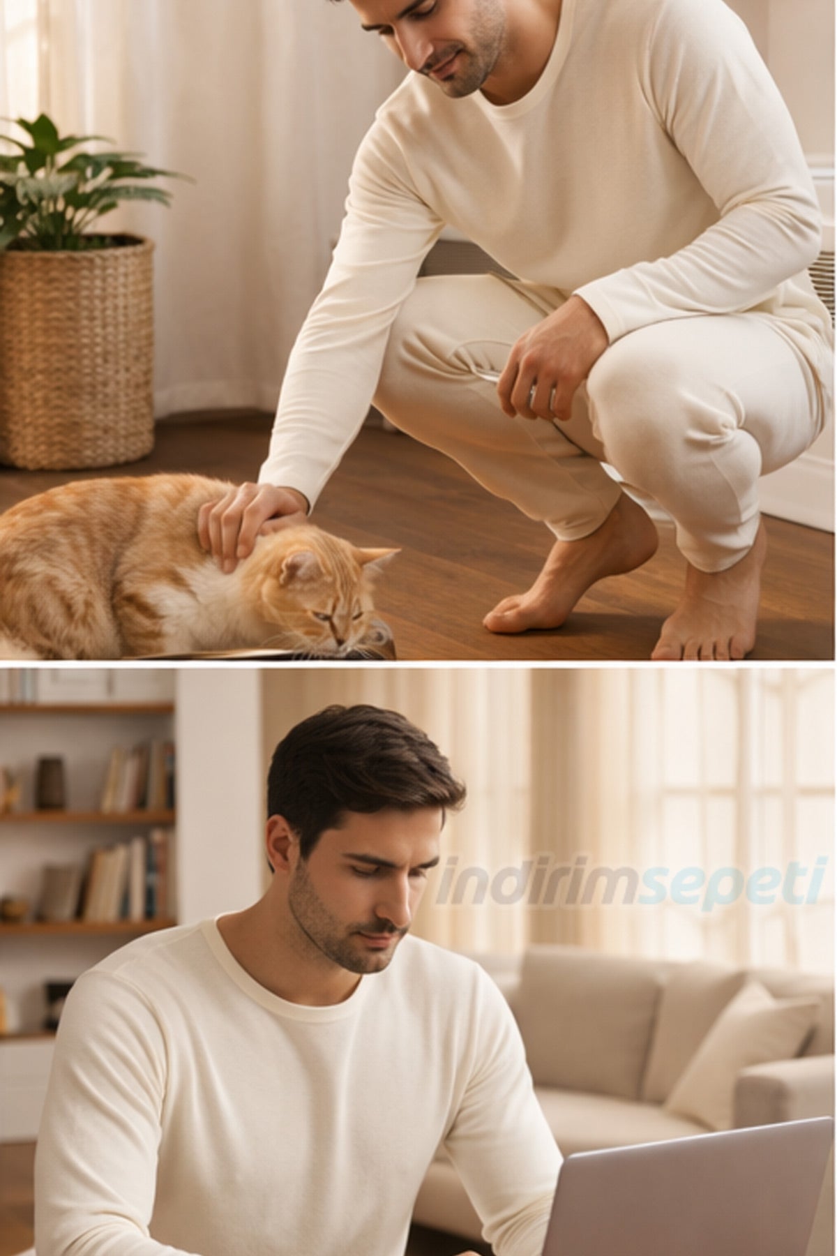 Erkek Merinos Yünü Termal Alt İçlik – Doğal Sıcak Tutan, Esnek ve Konforlu Kışlık İçlik