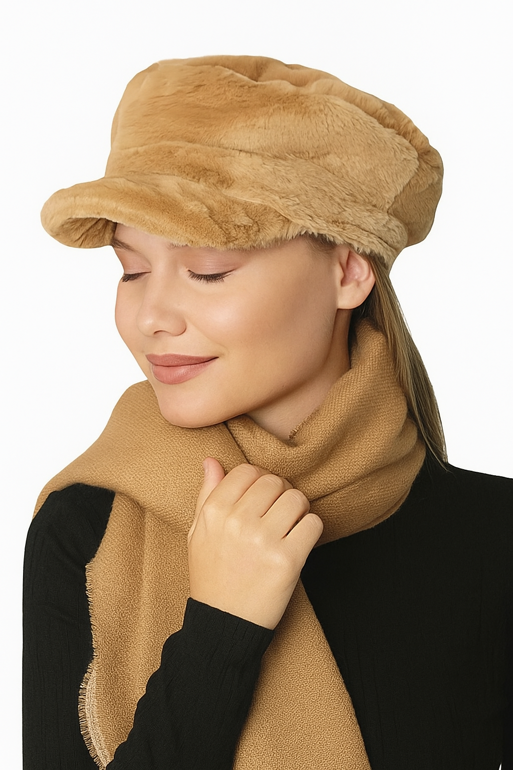 Kürk Pelüş Kep Şapka Kaptan Kasket