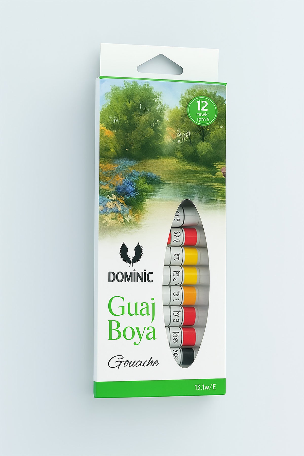 Tuval 25x35 + 12 Renk Guaj Boya ve Palet | Hobi Sanat Başlangıç Paketi