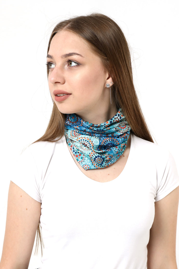 Buff Dikişsiz Boyunluk Maske Baf Bandana Saç Bandı Kamp Aksesuar Mandala Turkuaz - Indirimsepeti