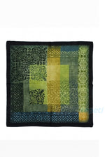 Osmanlı Tezhip Deseninden İlhamlı Modal Pamuklu Zeytin yeşili, Fular Bandana 50x50 cm Saç & Boyun Çanta Fuları